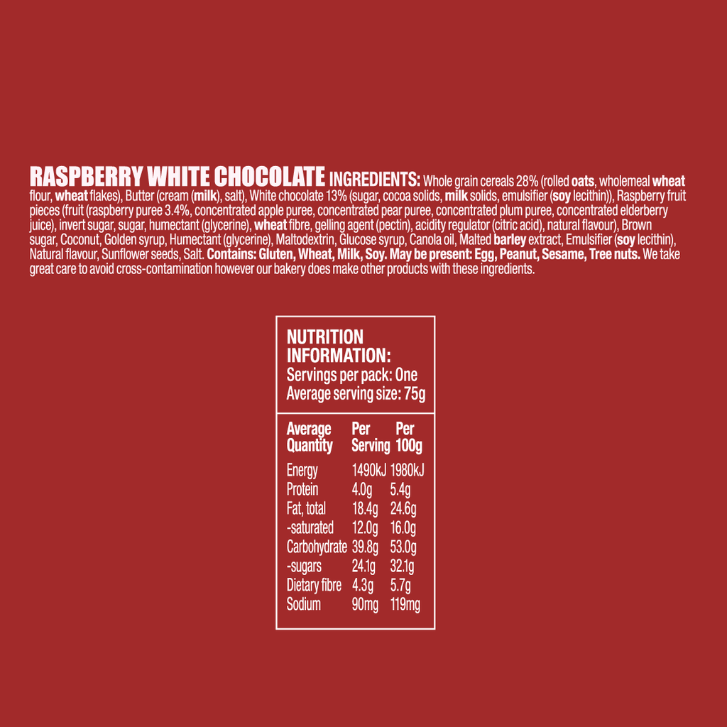 Full Carton (110 units) - Raspberry White Chocolate Bumper 75g Bars ...