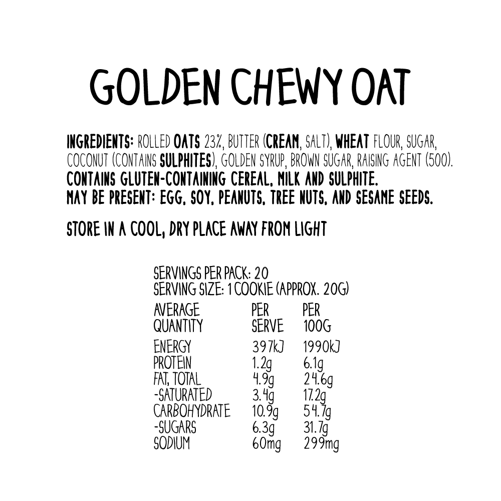 20x 20g Golden Chewy Oat Fun Size Cookies – Munchtime
