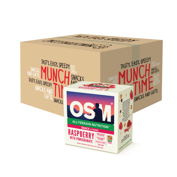 Full Carton (12 units) - OSM Raspberry with Pomegranate 6 Bar Packs ...
