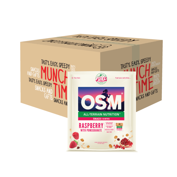 Full Carton (30 units) - OSM Raspberry with Pomegranate 8 Bite Packs ...