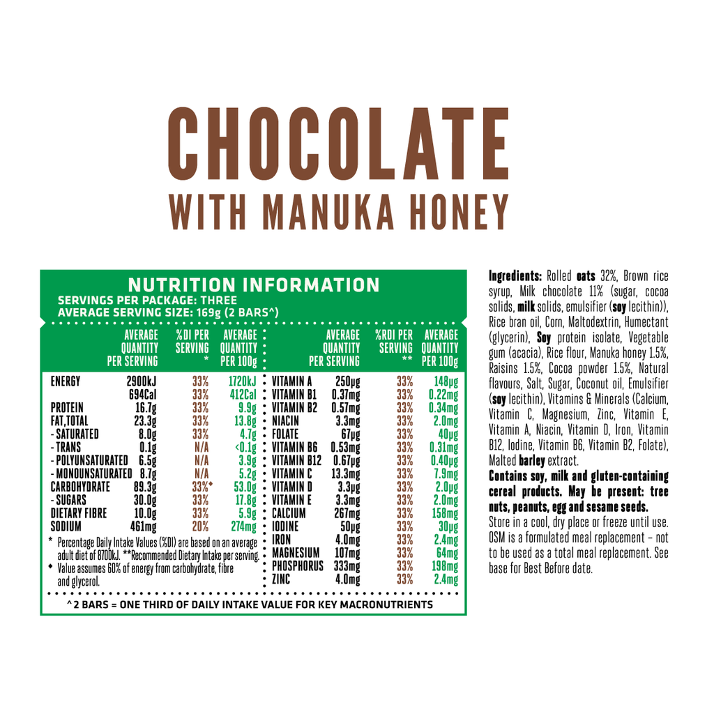 Chocolate with Manuka Honey OSM 6 Bar Pack