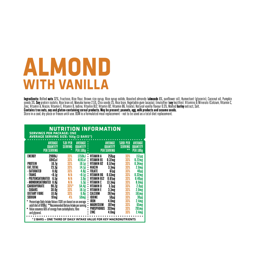 Corporate - Full Carton OSM Almond and Vanilla Twin Pack (36 units)