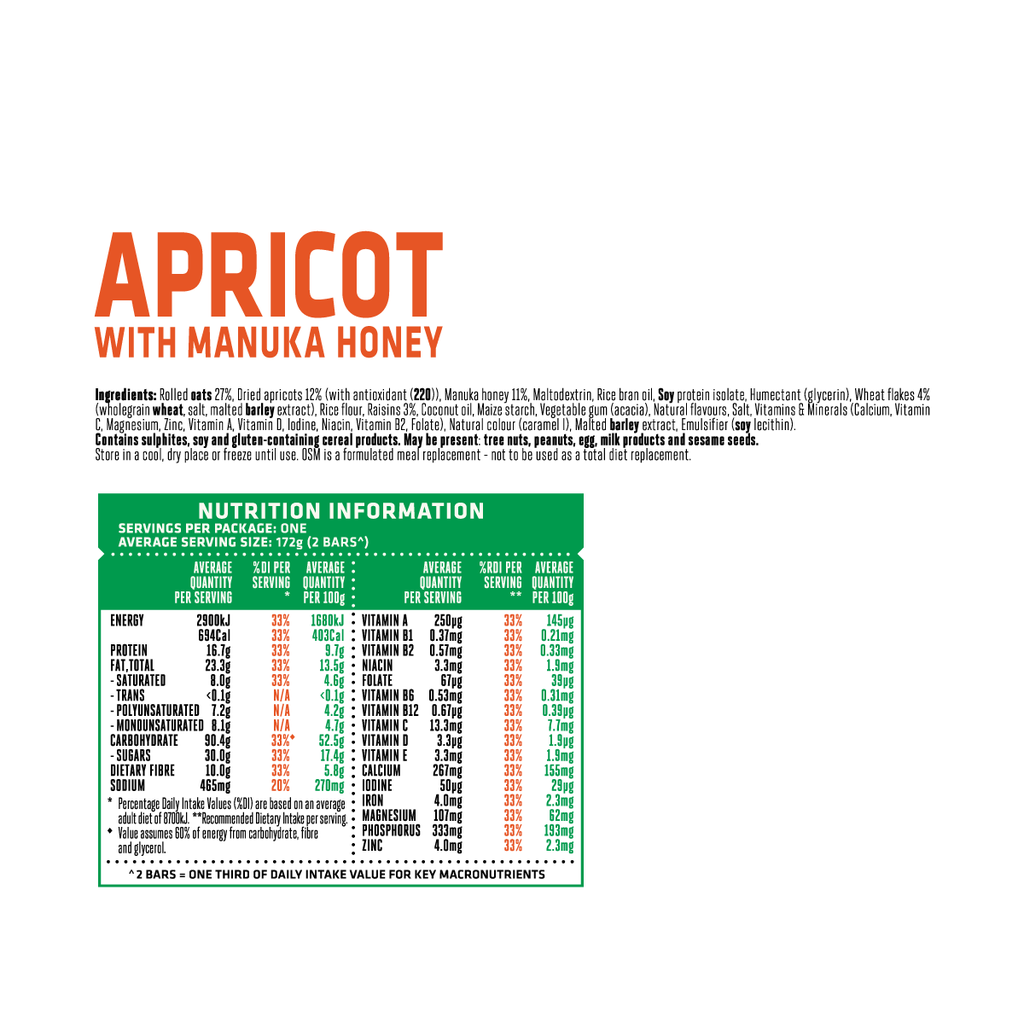 Corporate - Full Carton OSM Apricot With Manuka Honey Twin Pack (36 units)