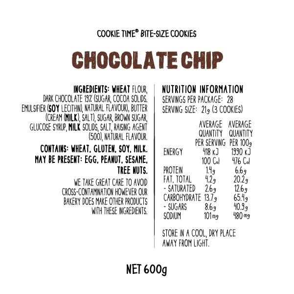 Chocolate Chip Plain Pack Bites Double Deal