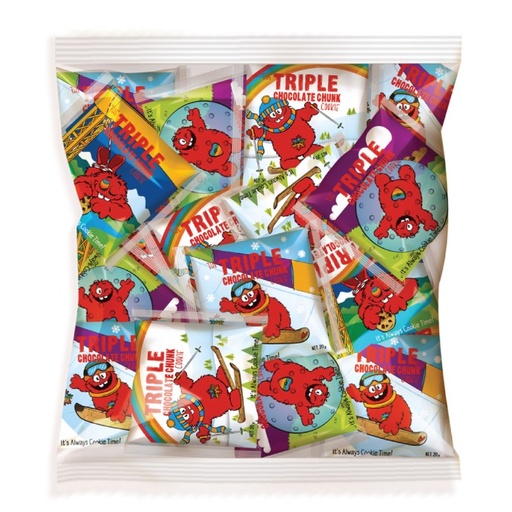 Corporate - Full Carton (240 units) of Triple Fun Size (20g) Individually Wrapped Cookie Time Cookies