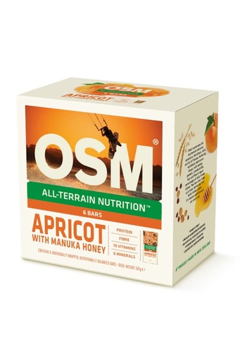 Corporate - Full Carton OSM Apricot With Manuka Honey 6 bar box (12 units)