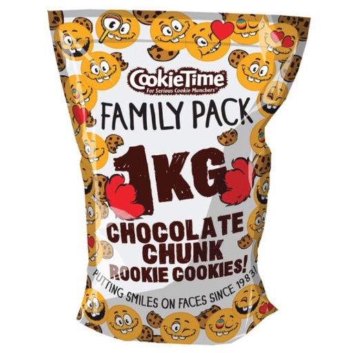 Corporate - Full Carton (8 units) 1kg Family Pack Original Chocolate Chunk Rookie Cookies