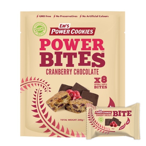 Corporate - Full Carton Em's Cranberry Chocolate Power Bites (30 units)